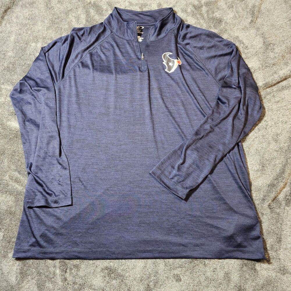 Houston Texans Logo Athletic 1/4 Zip Pullover Men’s 2XL XXL Navy NFL Football